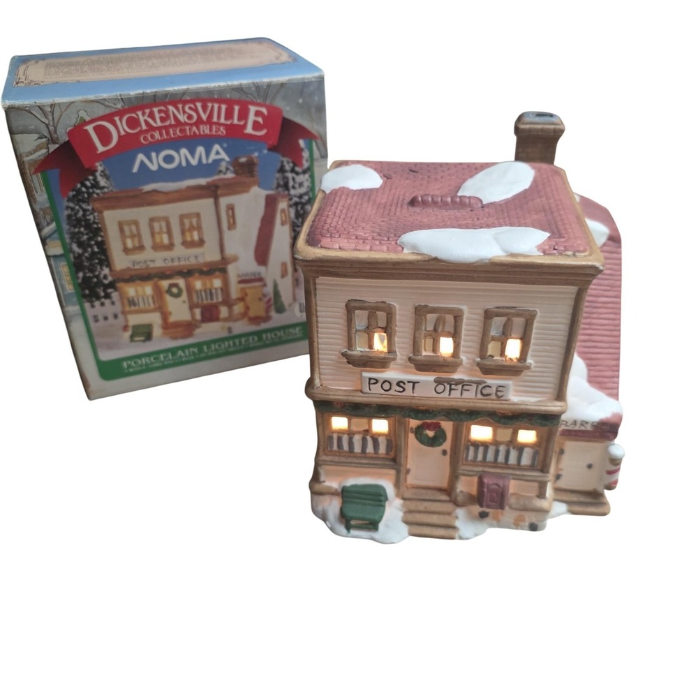 Vintage Dickensville NOMA Post Office Lighted House Small Christmas Village